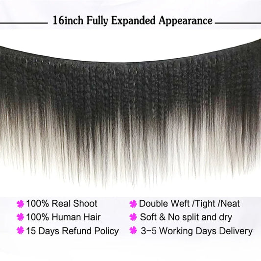 30 32 40Inch Brazilian Kinky Straight Human Hair Bundles Remy Human Hair Extensions